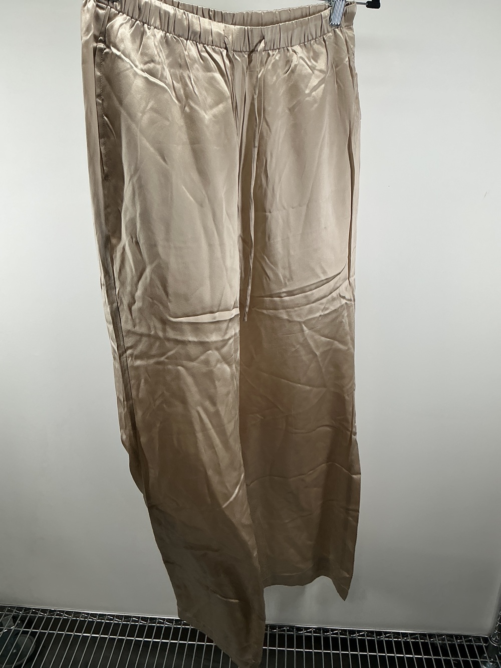 100% Washable Silk Drawstring Wide Leg Pants - 30"